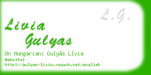 livia gulyas business card