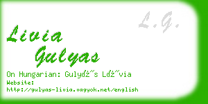 livia gulyas business card